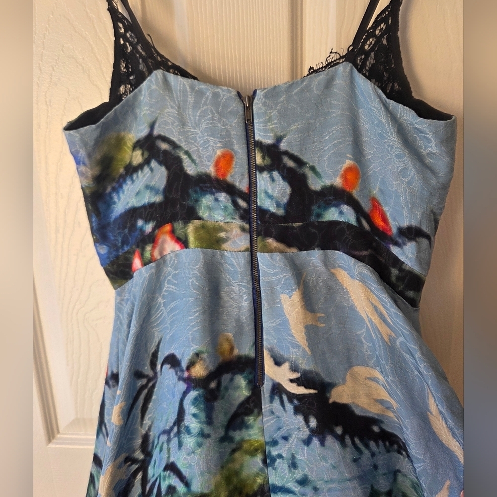 Anthropologie X Tracy Reese Fit and Flare Dress 6 Scenic View Midi Blue $398 - Picture 8 of 10